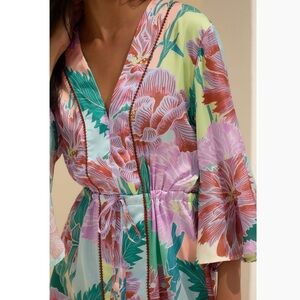 BOGO! Maaji Revolve Japanese Eden Kaftan Floral Mini Dress Coverup Medium